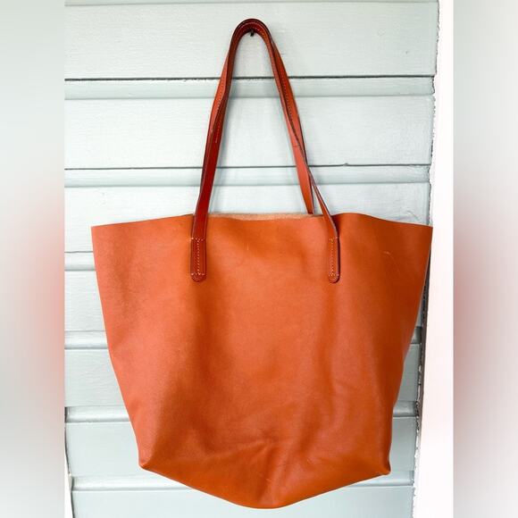 Mark and graham Brooklyn tote bag brown leather soft shoulder bag minimalist XL - Picture 3 of 14